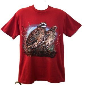 Native Land Bird Graphic T-Shirt Red Men's Unisex Medium Branded Made in USA